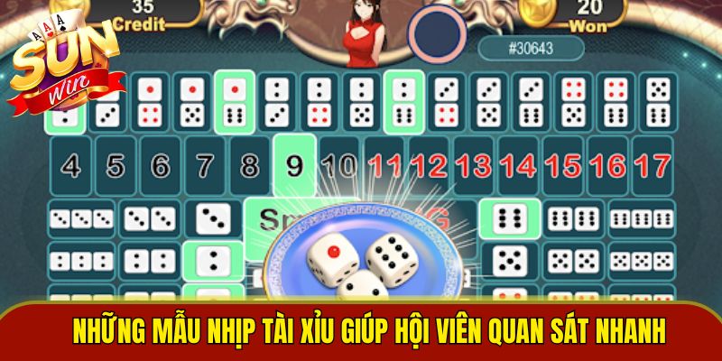 Những mẫu nhịp tài xỉu giúp hội viên quan sát nhanh 
